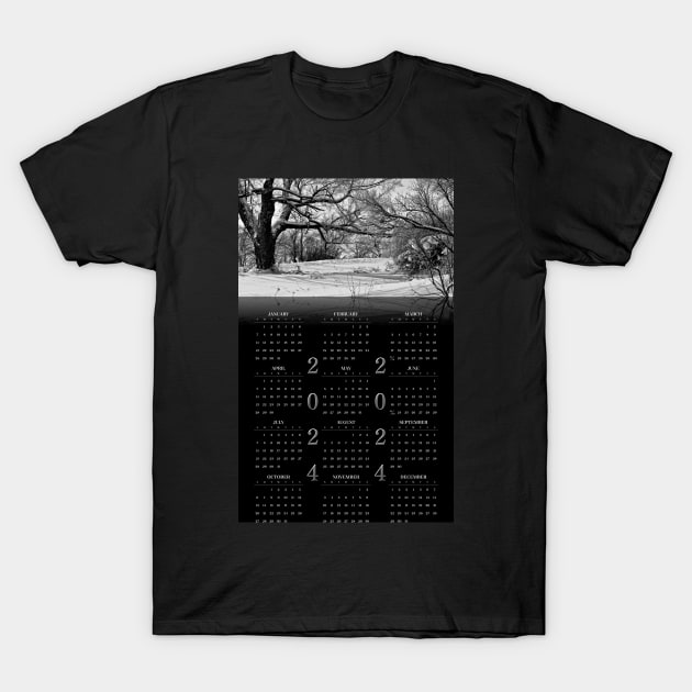 Fresh Snowfall • 2024 Year-at-a-glance Calendar T-Shirt by photoclique